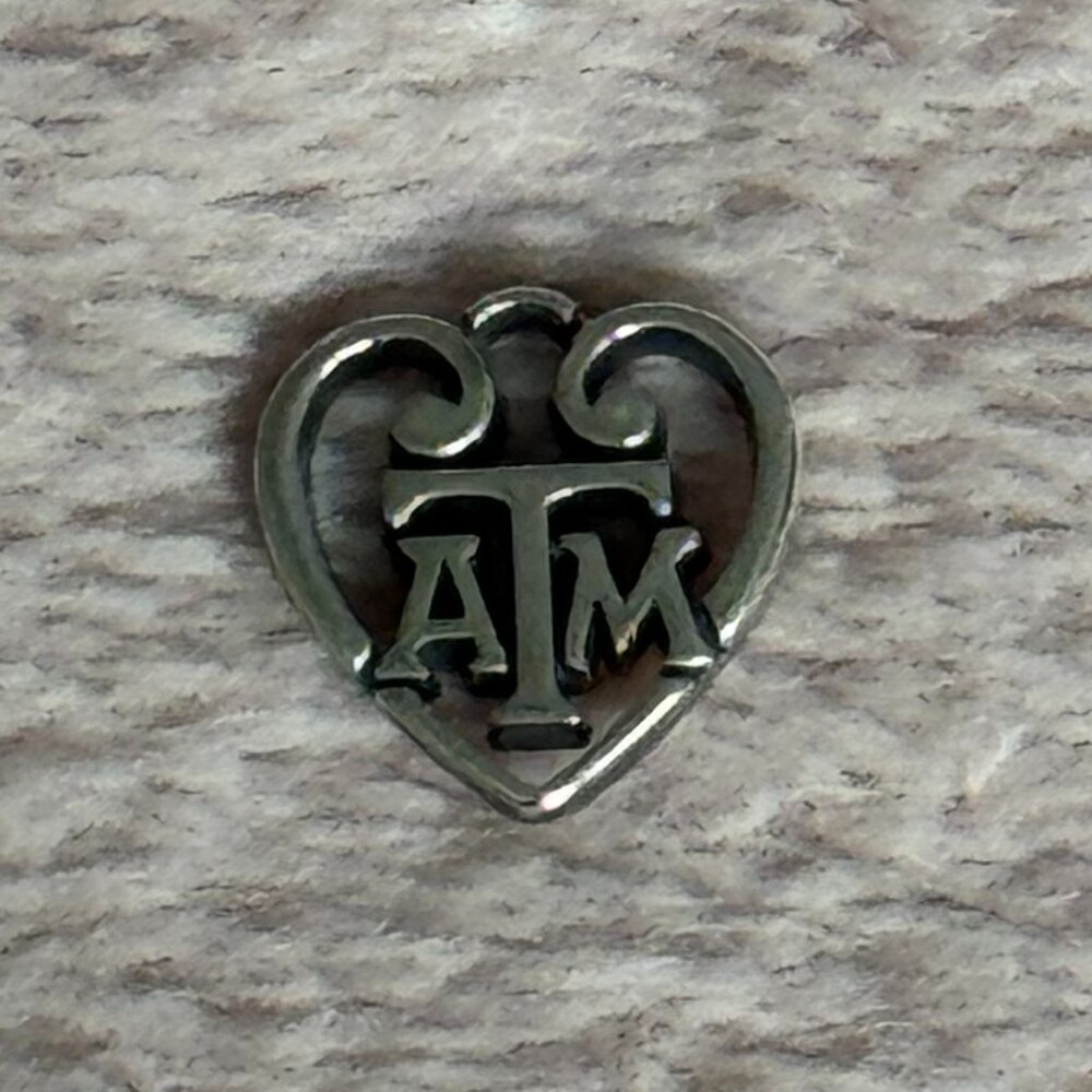 🤍 Retired James Avery Sterling Silver Texas A&M Logo Heart Charm 🤍